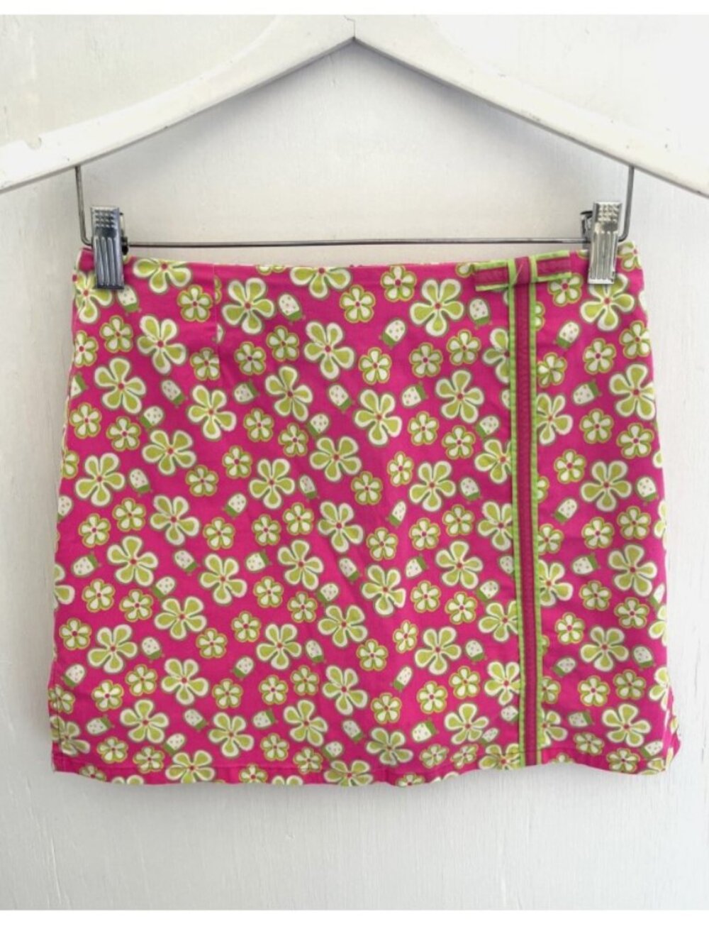 LILLY PULTIZER Vintage 90's Floral & Ladybug Print Skort Skirt Stretch Size 2